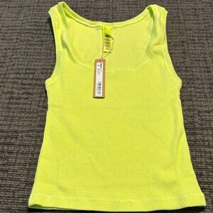 Skim Ribbed Tank Top(SHORT) color daffodil